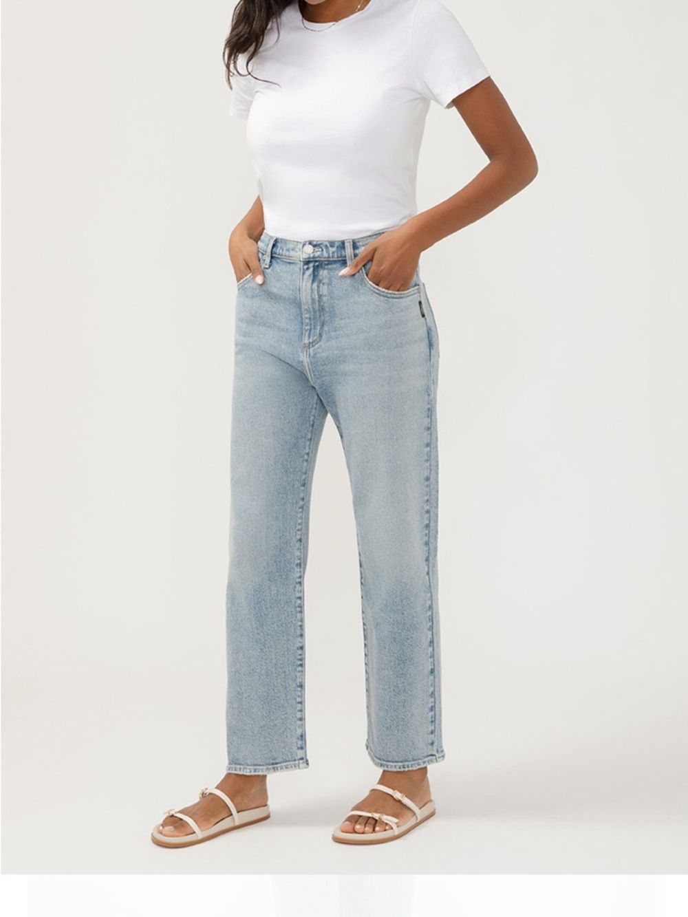Silver Jeans Light Blue Straight Leg High-Rise Jeans